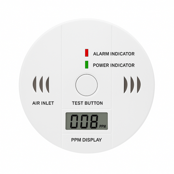 Carbon Monoxide (CO) Detector Home Safety Alarm (85dB) Battery Operated LCD Display High Sensitivity