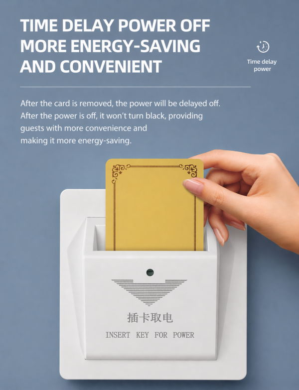 Hotel Key Card Power Switch (40A High Power) Airbnb power saving switch
