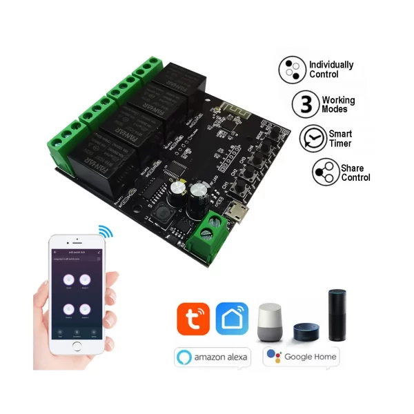 Tuya Smart Life 4CH USB DC WiFi Smart Switch Relay Module