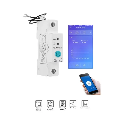 eWeLink 1P 63A WiFi Smart Meter Circuit Breaker